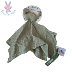 Doudou plat Dinosaure lange vert kaki MAISONS DU MONDE