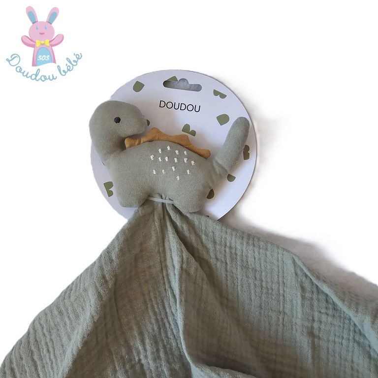 Doudou plat Dinosaure lange vert kaki MAISONS DU MONDE