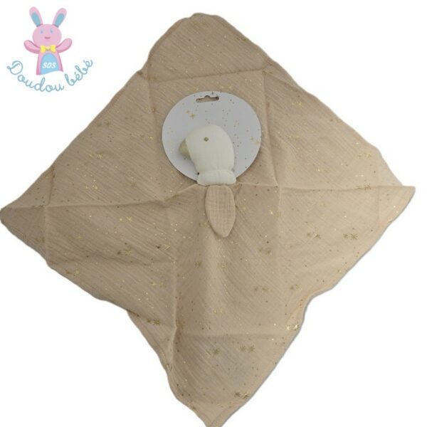 Doudou plat Oie lange rose blanc doré étoiles MAISONS DU MONDE
