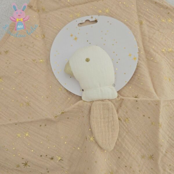 Doudou plat Oie lange rose blanc doré étoiles MAISONS DU MONDE