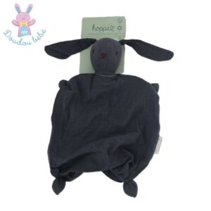 Doudou plat Tino le Lapin lange bleu foncé HOPPA
