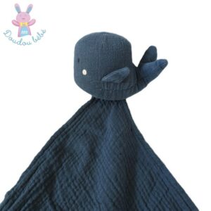 Doudou plat Baleine lange bleu foncé VERBAUDET