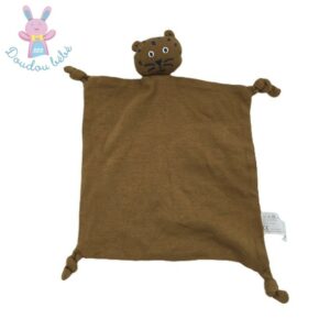 Doudou plat Tigre Lion lange naturel marron BOUT’CHOU MONOPRIX