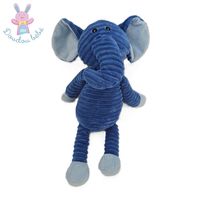 Doudou éléphant bleu turquoise 43 cm ZD TRADING