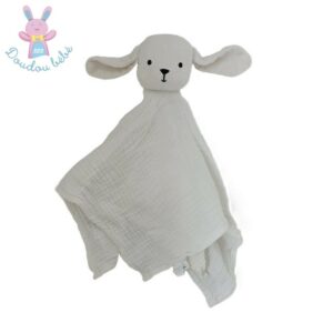 Doudou plat Lapin Mouton lange blanc BOUT’CHOU MONOPRIX