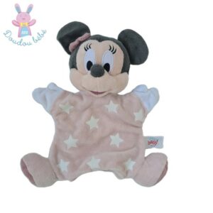Doudou Minnie marionnette rose étoiles luminescent DISNEY