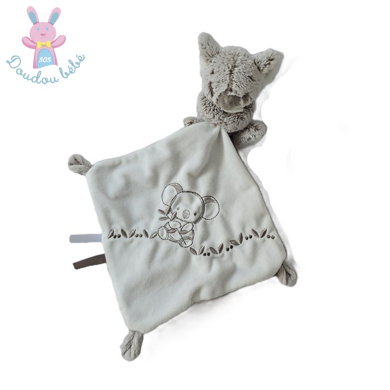 Doudou Koala beige chiné blanc mouchoir NICOTOY SIMBA