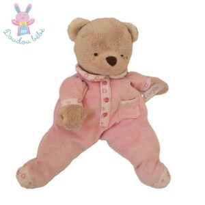 Doudou Ours beige pyjama rose COROLLE