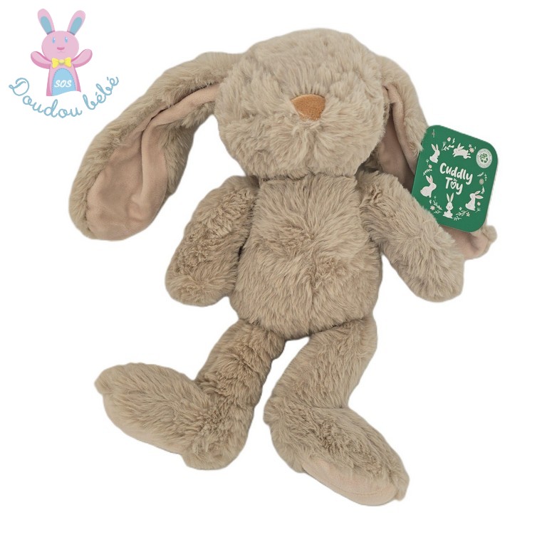 Doudou Lapin fourrure beige 37 cm ZD TRADING ACTION