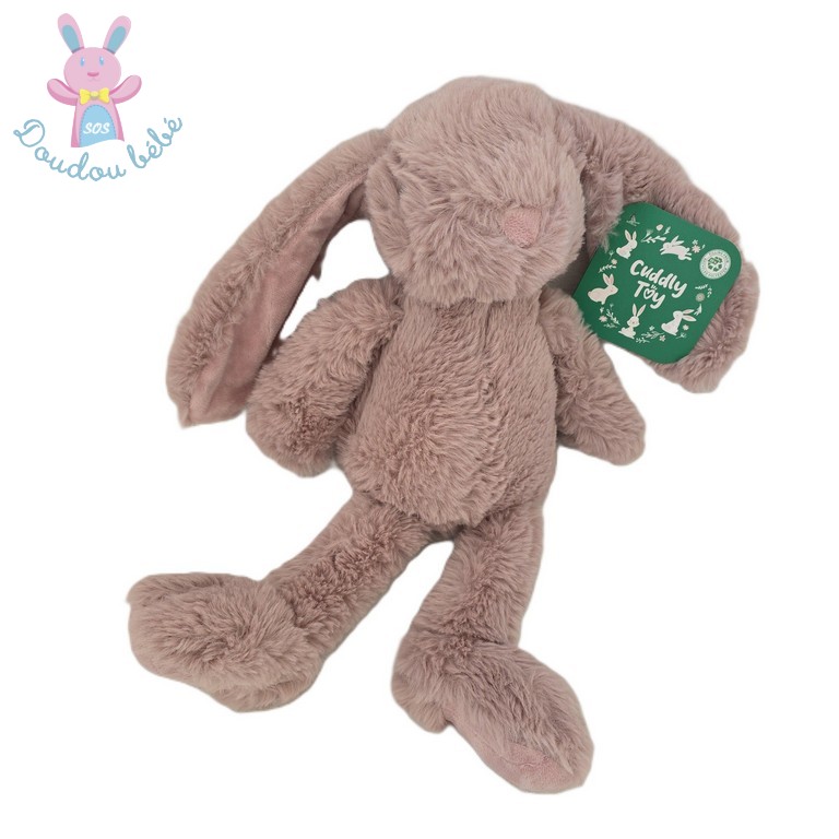 Doudou Lapin fourrure vieux rose 37 cm ZD TRADING ACTION