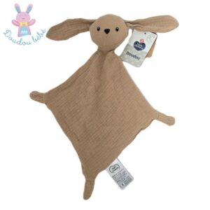 Doudou plat Lapin lange beige MOTS D’ENFANTS