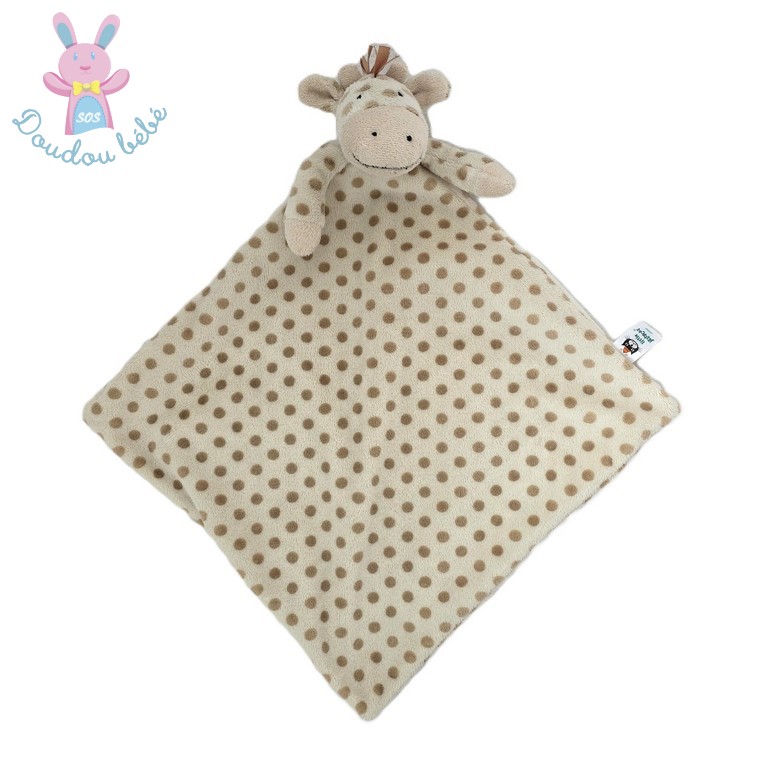 Doudou plat Girafe beige crème avec pois JELLYCAT