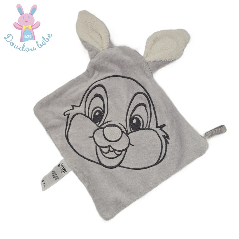 Doudou plat Lapin Panpan gris blanc DISNEY BABY