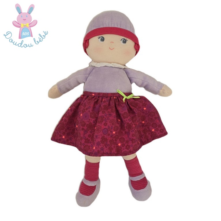 Doudou Poupée chiffon Lili mauve rose framboise 2013 COROLLE