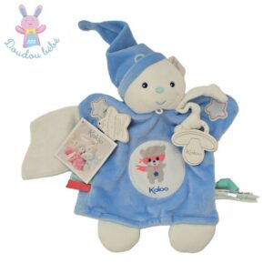 Doudou Ours marionnette Imagine blanc bleu mouchoir KALOO