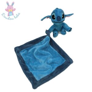 Doudou Stitch mouchoir bleu DISNEY