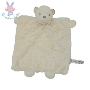 Doudou plat Ours marionnette blanc écru perle KALOO