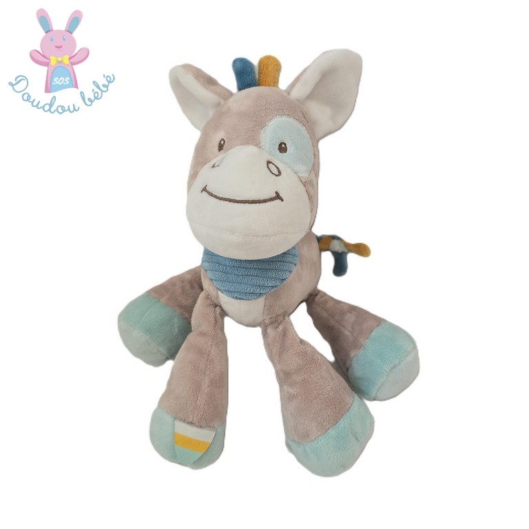 Doudou Ane Gaston & Cyril gris bleu NATTOU