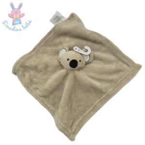 Doudou plat Koala polaire gris noir ERGEE