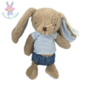 Doudou Lapin beige T-shirt rayé bleu short étoiles TAPE A L&rsquo;OEIL TAO