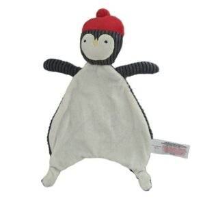 Doudou plat Pingouin blanc bleu marine rouge PRIMARK