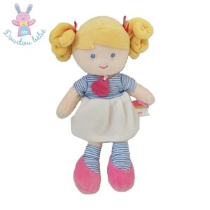 Doudou Poupée Demoiselles Ondine blanc bleu DOUDOU ET COMPAGNIE