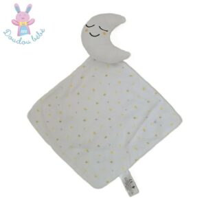 Doudou plat Lune dormeuse mouchoir blanc jaune SIMBA TOYS