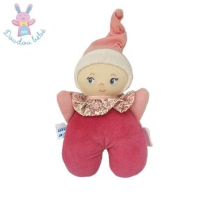 Doudou Poupée grelot rose framboise COROLLE