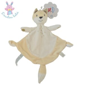 Doudou plat Renard beige blanc doré or Sparkle NICOTOY