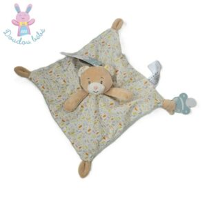 Doudou plat Ours beige vert feuilles IN EXTENSO