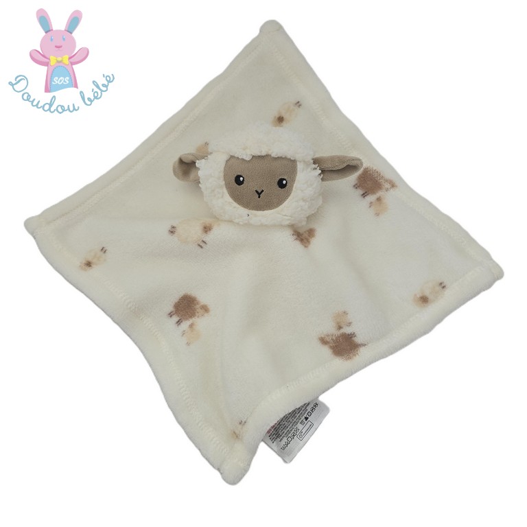 Doudou plat Mouton polaire blanc beige marron PRIMARK