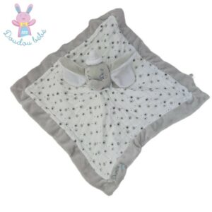 Doudou plat éléphant Dumbo gris blanc lange étoiles DISNEY