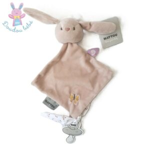 Mini doudou plat Lapin rose Alice et Pomme NATTOU