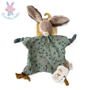 Doudou plat Lapin vert sauge « 3 Petits Lapins » MOULIN ROTY