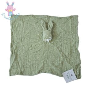 Doudou plat Lapin lange vert pois nœud ATMOSPHERA KIDS