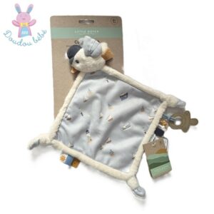 Doudou plat Oiseau Mouette bleu blanc bateau LITTLE DUTCH