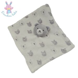 Doudou plat Ours polaire tout doux gris blanc PRIMARK
