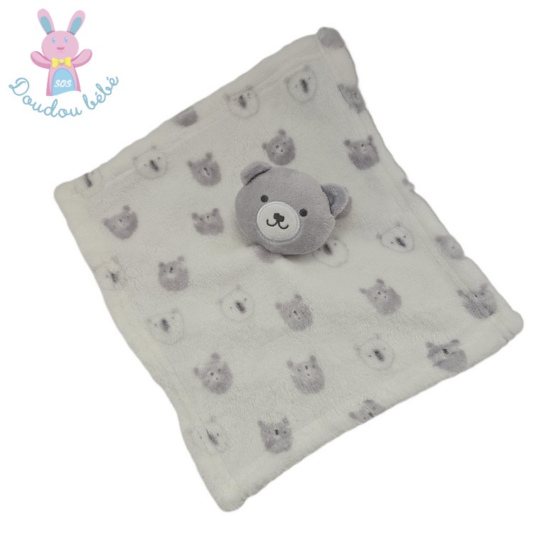 Doudou plat Ours polaire tout doux gris blanc PRIMARK