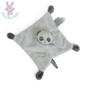 Doudou plat Panda gris blanc Abracadabra DOUDOU ET COMPAGNIE