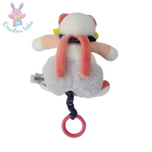 Doudou Chat Pollen musical rose blanc gris BABY NAT