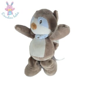 Mini doudou Raton Laveur crème blanc bleu grelot NATTOU