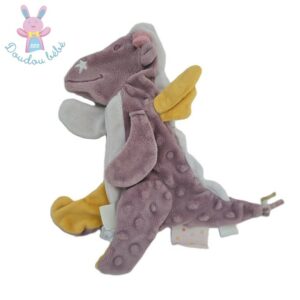 Doudou plat Dragon Victoria prune rose orange NOUKIE&rsquo;S
