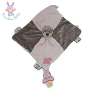 Doudou plat écureuil Léontine rose marron NOUKIE&rsquo;S