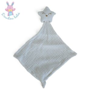 Doudou plat étoile mouchoir lange blanc Orchestra Prémaman