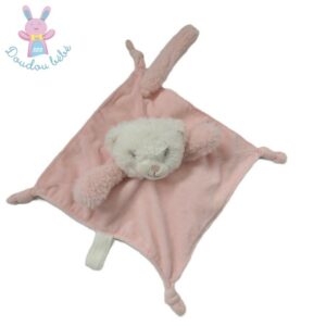 Doudou plat P’tit chat des merveilles rose blanc Prémaman Orchestra
