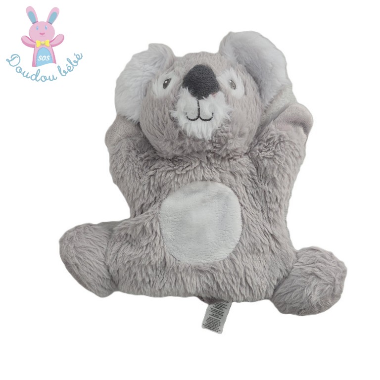 Doudou Koala marionnette gris blanc TEX BABY