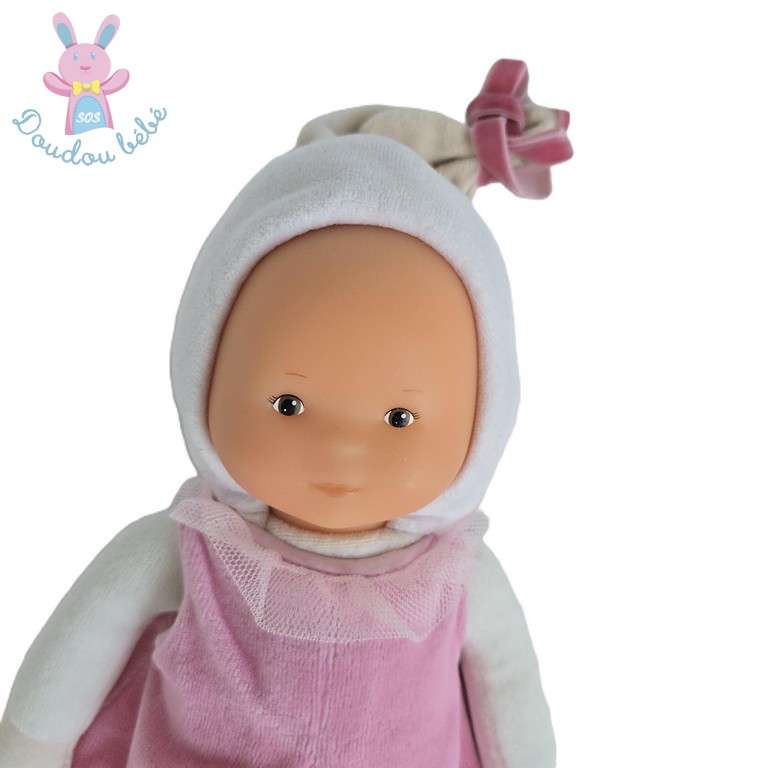 Doudou Poupée écru beige robe rose 2004 COROLLE
