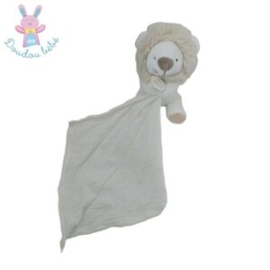 Doudou Lion beige écru mouchoir lange Unicef DOUDOU ET COMPAGNIE