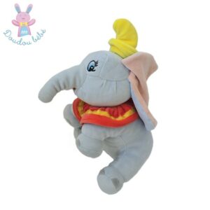 Doudou Dumbo gris colerette orange cirque DISNEY DISNEYLAND