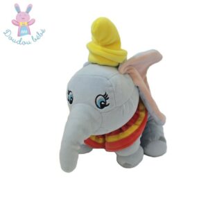 Doudou Dumbo gris colerette orange cirque DISNEY DISNEYLAND